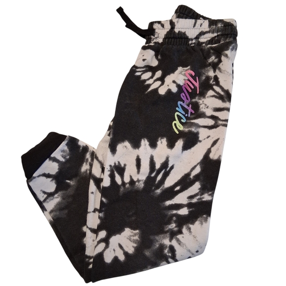 JUSTICE | Black & White Tie-Dye | Girl Small | Hoodie Jogger Set - Picture 4 of 7